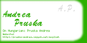 andrea pruska business card